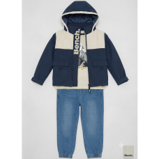 J15562: Boys Bench Hooded Parka Coat, Top & Denim Jean Outfit (2-6 Years)